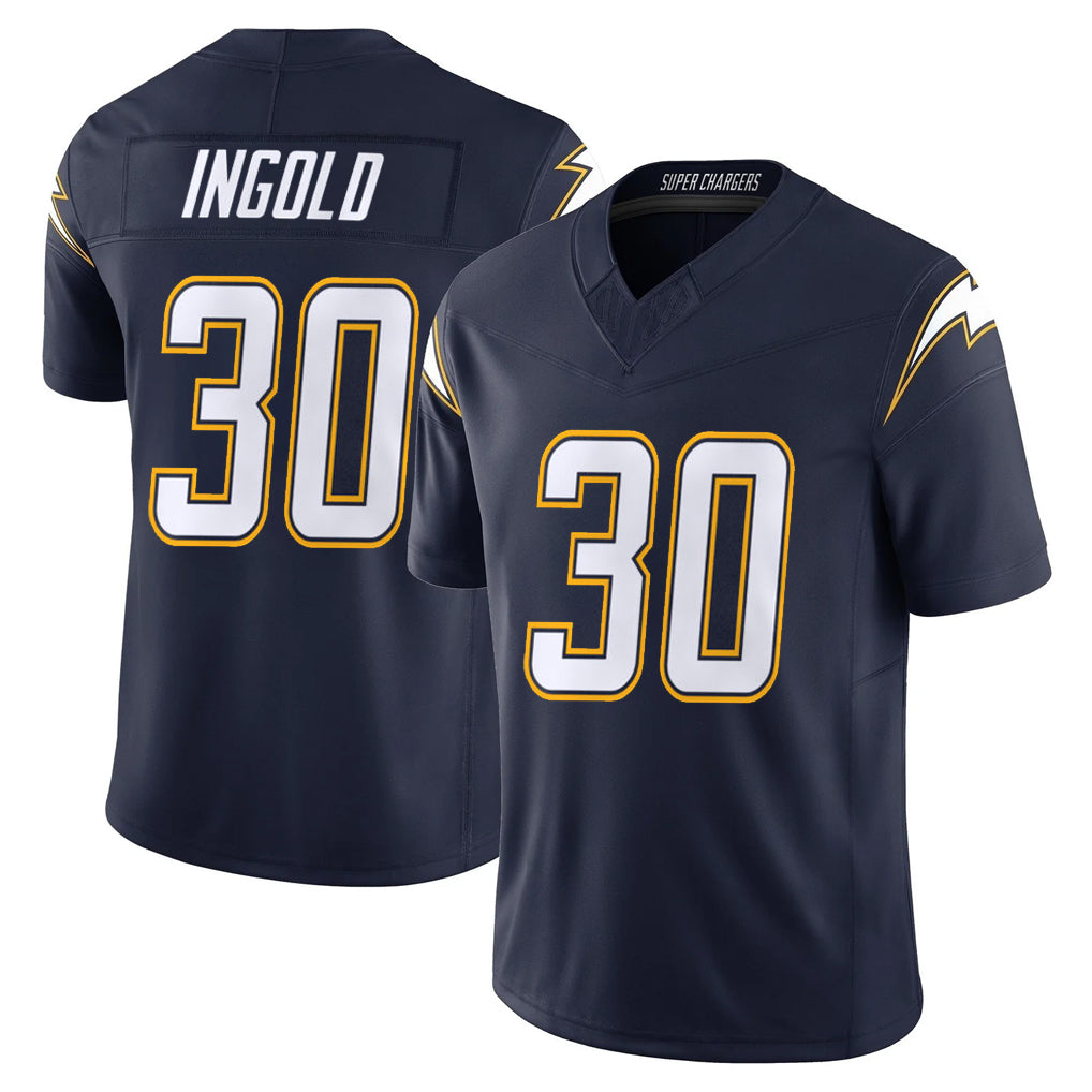Tlead LA.Chargers #30 Alec Ingold Player Navy Vapor F.U.S.E. Limited Home Game Stitched Jerseys