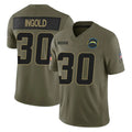Tlead LA.Chargers #30 Alec Ingold Player Olive 2025 Salute To Service Limited Game Stitched Jerseys