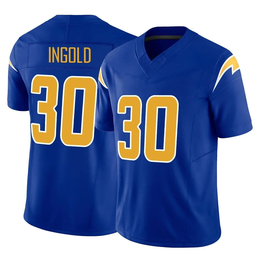 Tlead LA.Chargers #30 Alec Ingold Player Royal Limited Vapor F.U.S.E. Home Game Stitched Jerseys