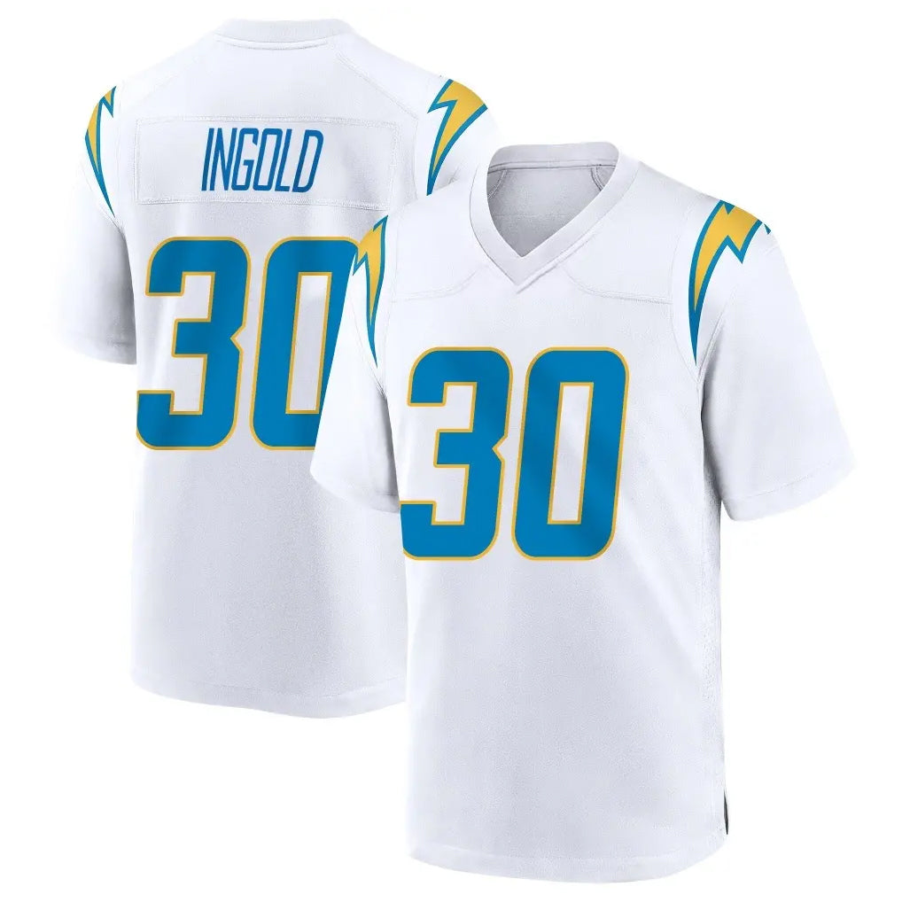 Tlead LA.Chargers #30 Alec Ingold Player White Home Game Stitched Jerseys