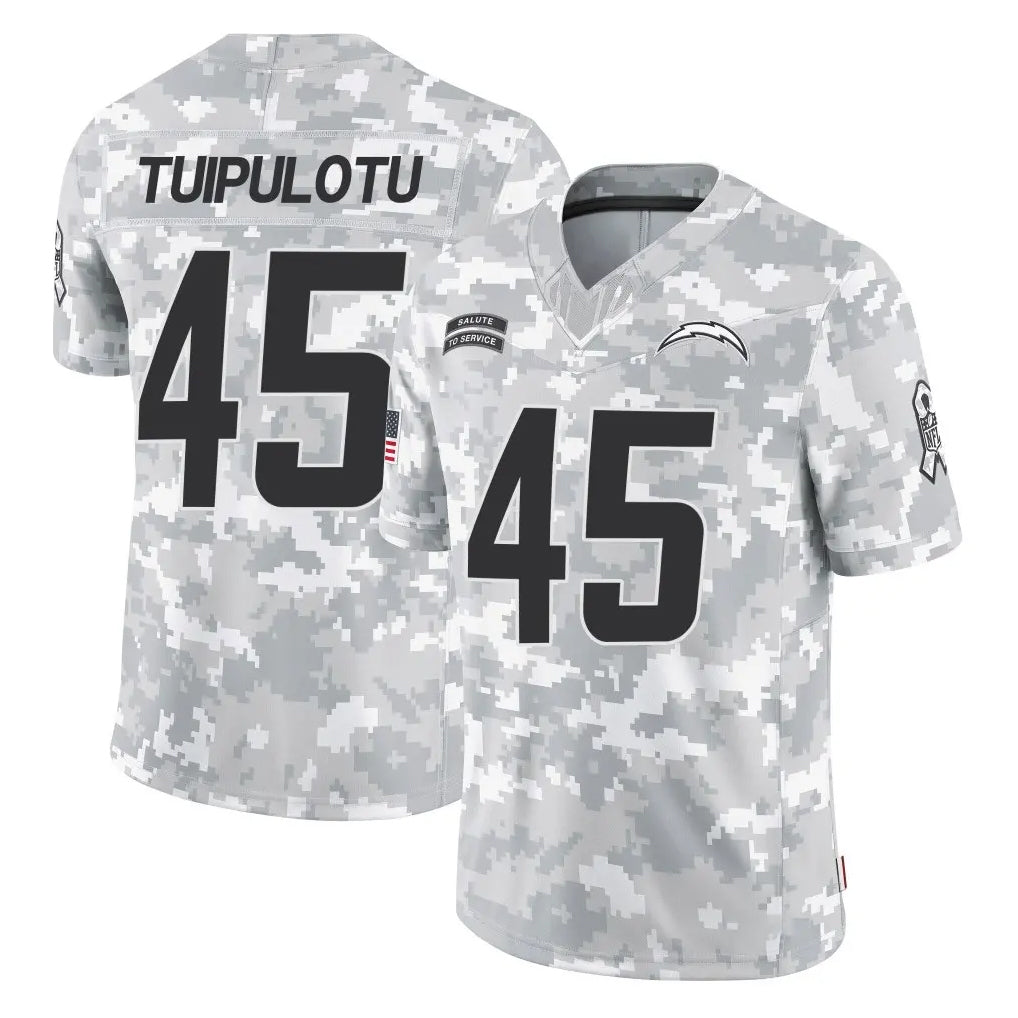 Tlead LA.Chargers #45 Tuli Tuipulotu Player Arctic Camo Salute To Service Limited Game Stitched Jerseys