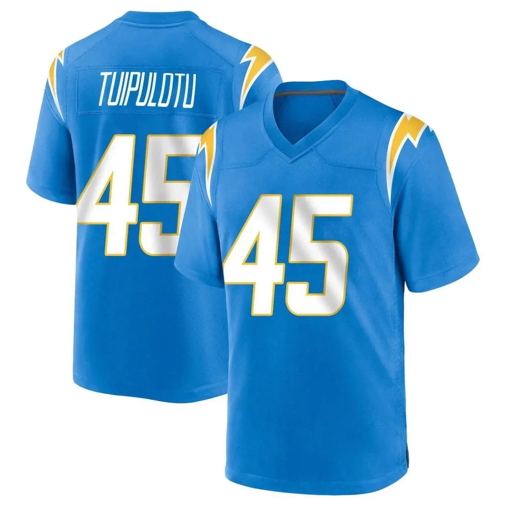 Tlead LA.Chargers #45 Tuli Tuipulotu Player Blue Home Game Stitched Jerseys