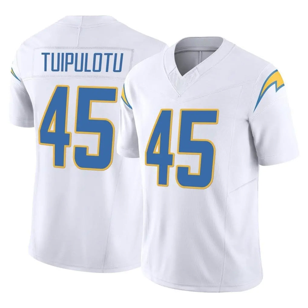 Tlead LA.Chargers #45 Tuli Tuipulotu Player White Limited Vapor F.U.S.E. Home Game Stitched Jerseys