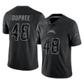 Tlead LA.Chargers #48 Bud Dupree Player Black Limited Reflective Home Game Stitched Jerseys