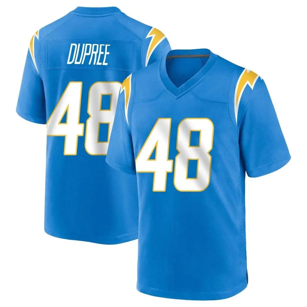 Tlead LA.Chargers #48 Bud Dupree Player Blue Home Game Stitched Jerseys