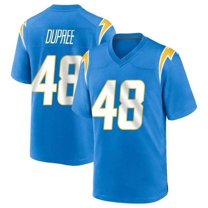 Tlead LA.Chargers #48 Bud Dupree Player Blue Home Game Stitched Jerseys