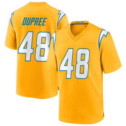 Tlead LA.Chargers #48 Bud Dupree Player Gold Home Game Stitched Jerseys
