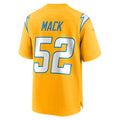 Tlead LA.Chargers #52 Khalil Mack Player Gold Home Game Stitched Jerseys