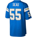 Tlead LA.Chargers #55 Junior Seau Mitchell & Ness Powder Blue Legacy Replica Stitched Jerseys