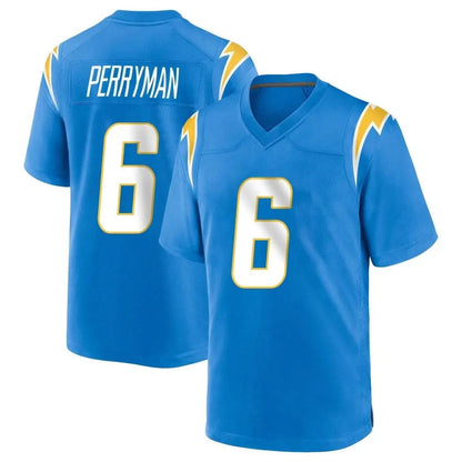 Tlead LA.Chargers #6 Denzel Perryman Player Blue Home Game Stitched Jerseys