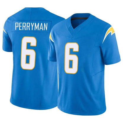 Tlead LA.Chargers #6 Denzel Perryman Player Blue Limited Vapor F.U.S.E. Home Game Stitched Jerseys