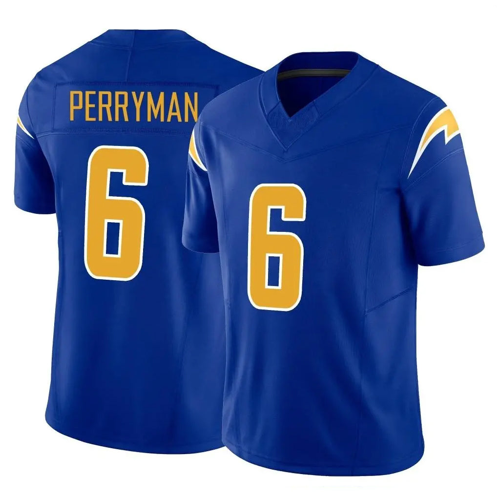 Tlead LA.Chargers #6 Denzel Perryman Player Royal Limited Vapor F.U.S.E. Home Game Stitched Jerseys