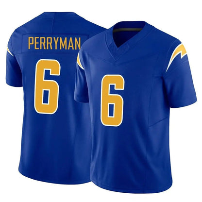 Tlead LA.Chargers #6 Denzel Perryman Player Royal Limited Vapor F.U.S.E. Home Game Stitched Jerseys