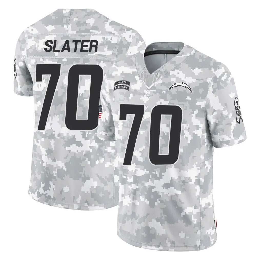 Tlead LA.Chargers #70 Rashawn Slater Player Arctic Camo Salute To Service Limited Game Stitched Jerseys