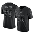 Tlead LA.Chargers #70 Rashawn Slater Player Black Limited Reflective Home Game Stitched Jerseys