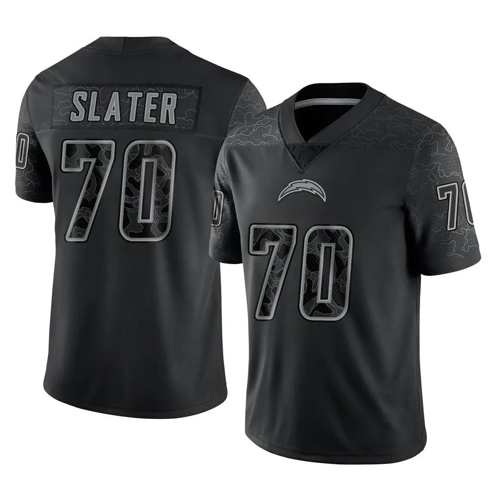 Tlead LA.Chargers #70 Rashawn Slater Player Black Limited Reflective Home Game Stitched Jerseys