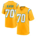 Tlead LA.Chargers #70 Rashawn Slater Player Gold Home Game Stitched Jerseys
