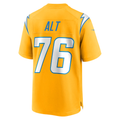 Tlead LA.Chargers #76 Joe Alt Gold Alternate Charger Power Game Player Stitched Jerseys