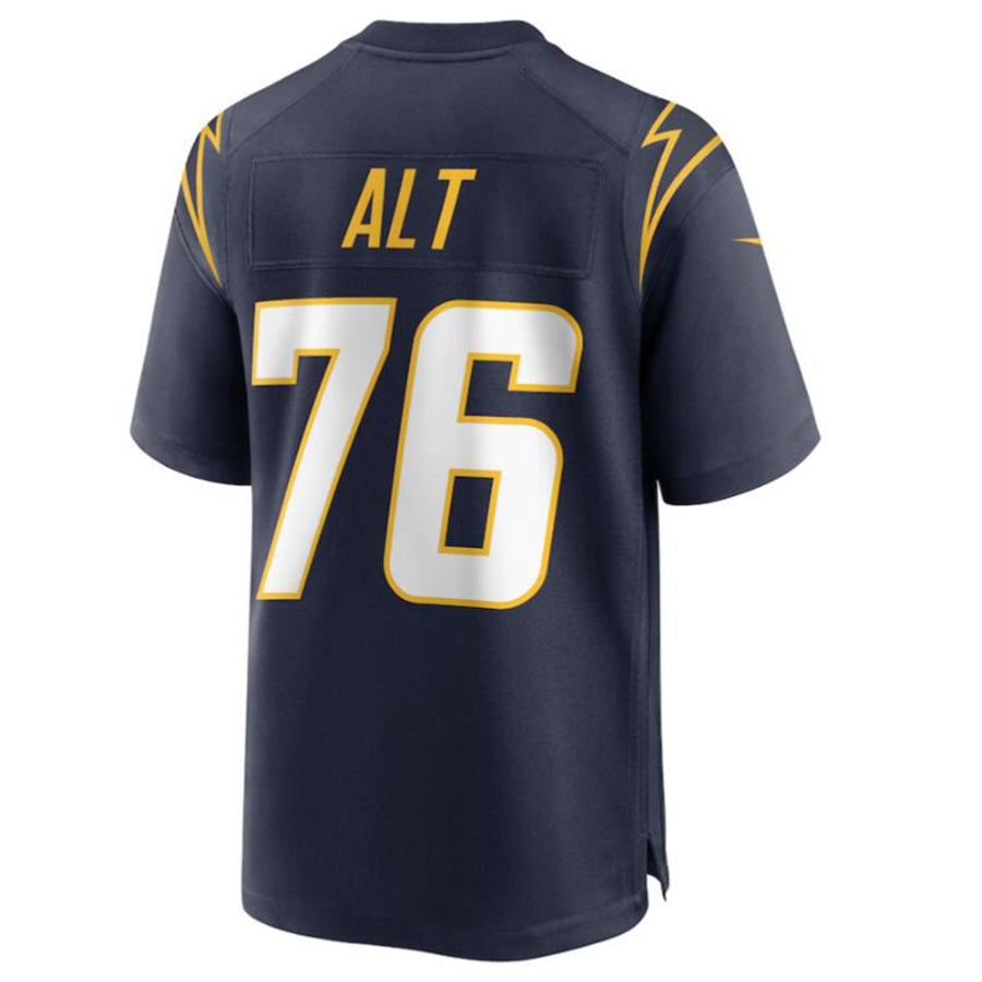 Tlead LA.Chargers #76 Joe Alt Navy 2024 Draft First Round Pick Player Game Jersey American Stitched Jerseys