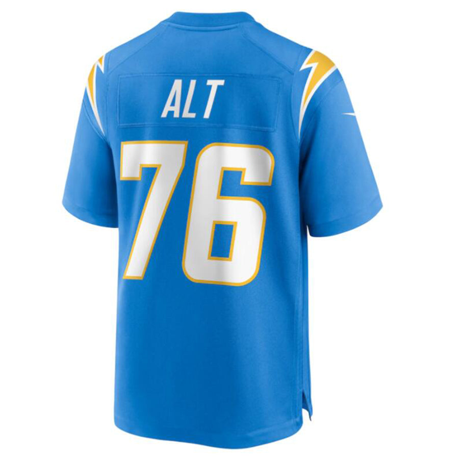 Tlead LA.Chargers #76 Joe Alt Powder Blue 2024 Draft First Round Pick Player Game Jersey Stitched Jerseys