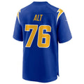 Tlead LA.Chargers #76 Joe Alt Royal Alternate Player Game Jersey American Stitched Jersey