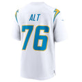 Tlead LA.Chargers #76 Joe Alt White 2024 Draft First Round Pick Player Game Jersey American Stitched Jersey