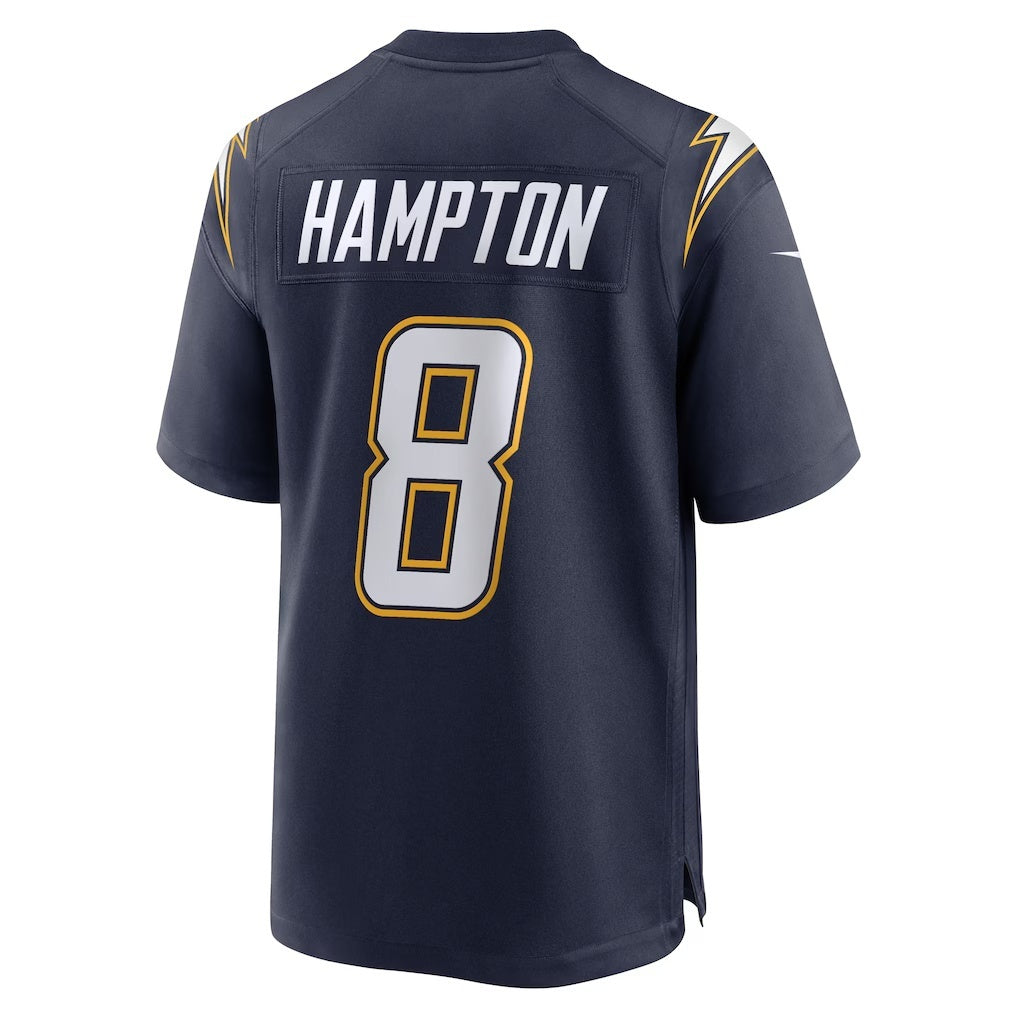 Tlead LA.Chargers #8 Omarion Hampton Navy Alternate Super Chargers Game Player Stitched Jerseys
