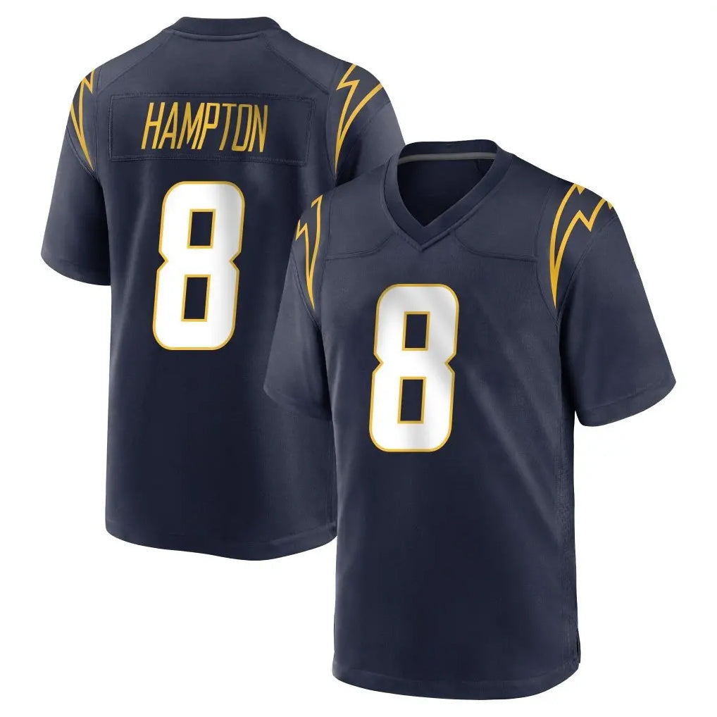 Tlead LA.Chargers #8 Omarion Hampton Player Navy Home Game Stitched Jerseys