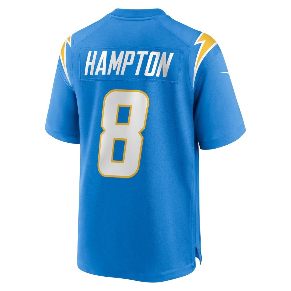 Tlead LA.Chargers #8 Omarion Hampton Powder Blue Team Game Stitched Jerseys