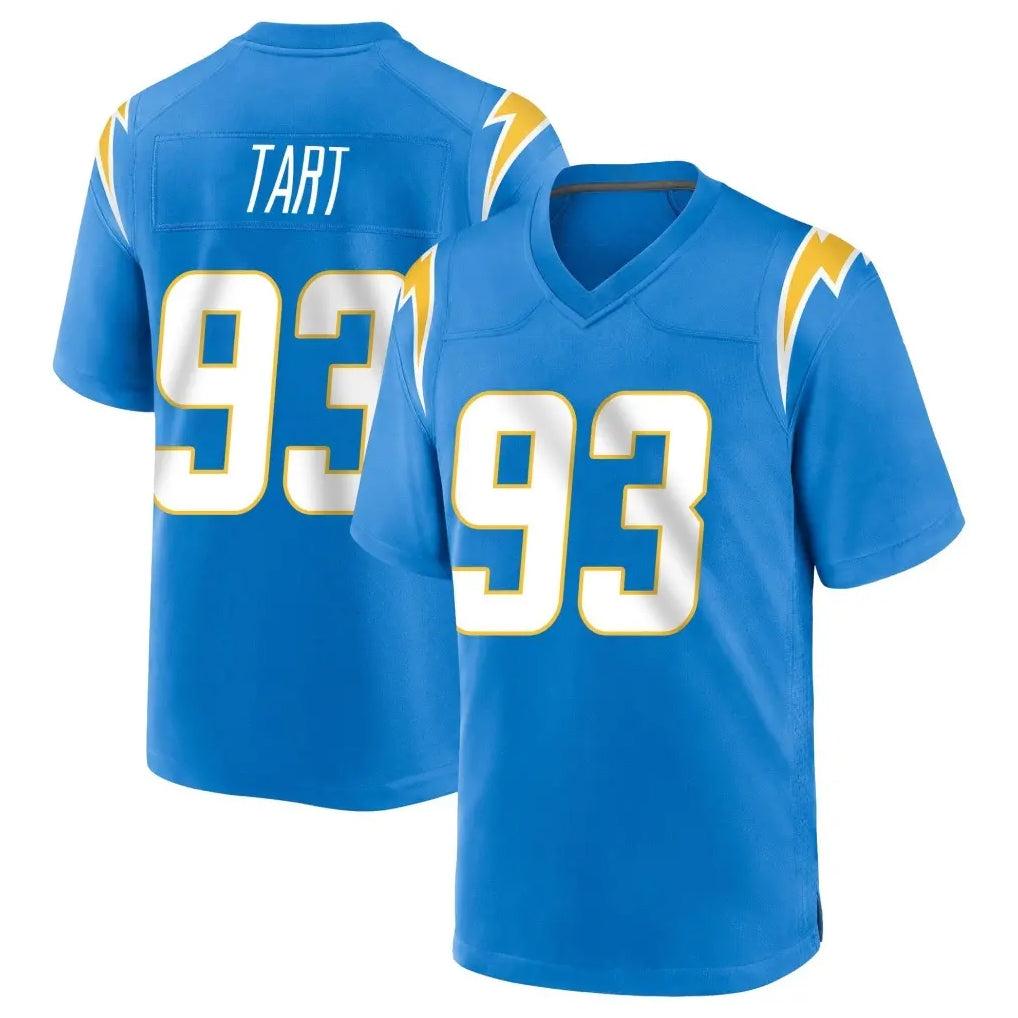 Tlead LA.Chargers #93 Teair Tart Player Blue Home Game Stitched Jerseys