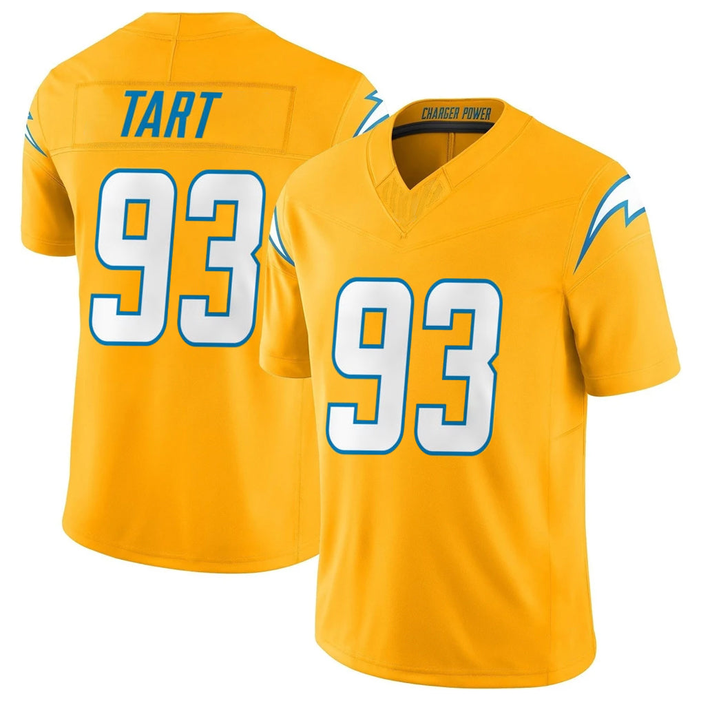 Tlead LA.Chargers #93 Teair Tart Player Gold Limited Vapor F.U.S.E. Home Game Stitched Jerseys