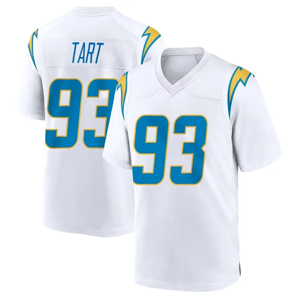 Tlead LA.Chargers #93 Teair Tart Player White Home Game Stitched Jerseys
