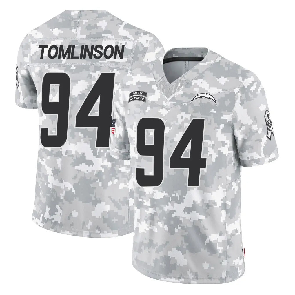 Tlead LA.Chargers #94 Dalvin Tomlinson Player Arctic Camo Salute To Service Limited Game Stitched Jerseys