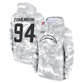 Tlead LA.Chargers #94 Dalvin Tomlinson Player Arctic Camo Salute to Service Hoodies Limited Game Stitched Jerseys