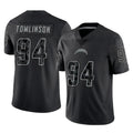 Tlead LA.Chargers #94 Dalvin Tomlinson Player Black Limited Reflective Home Game Stitched Jerseys