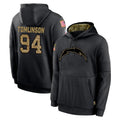 Tlead LA.Chargers #94 Dalvin Tomlinson Player Black Salute to Service Hoodies Limited Game Stitched Jerseys