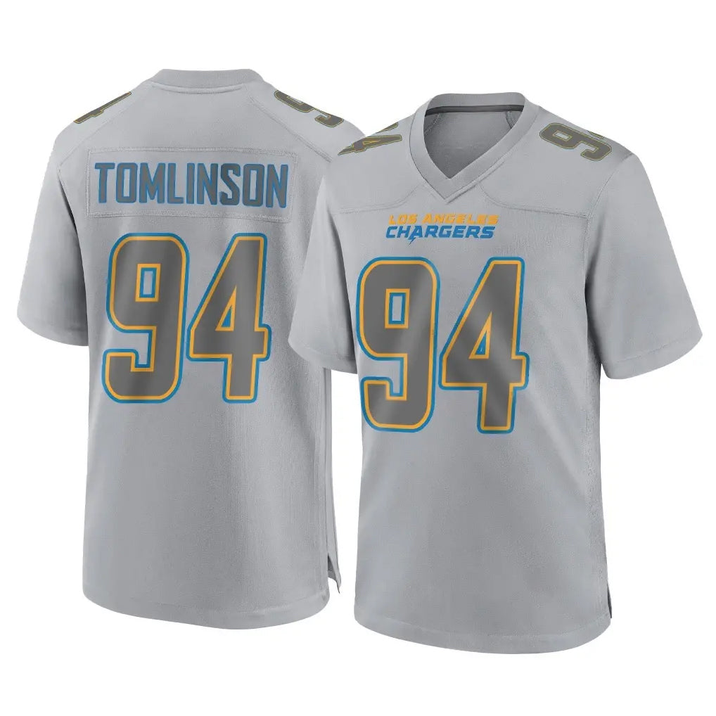 Tlead LA.Chargers #94 Dalvin Tomlinson Player Gray Atmosphere Fashion Home Game Stitched Jerseys