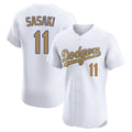 Tlead LA.Dodgers #11 Roki Sasaki Player Gold Limited Elite Home Stitched Jerseys