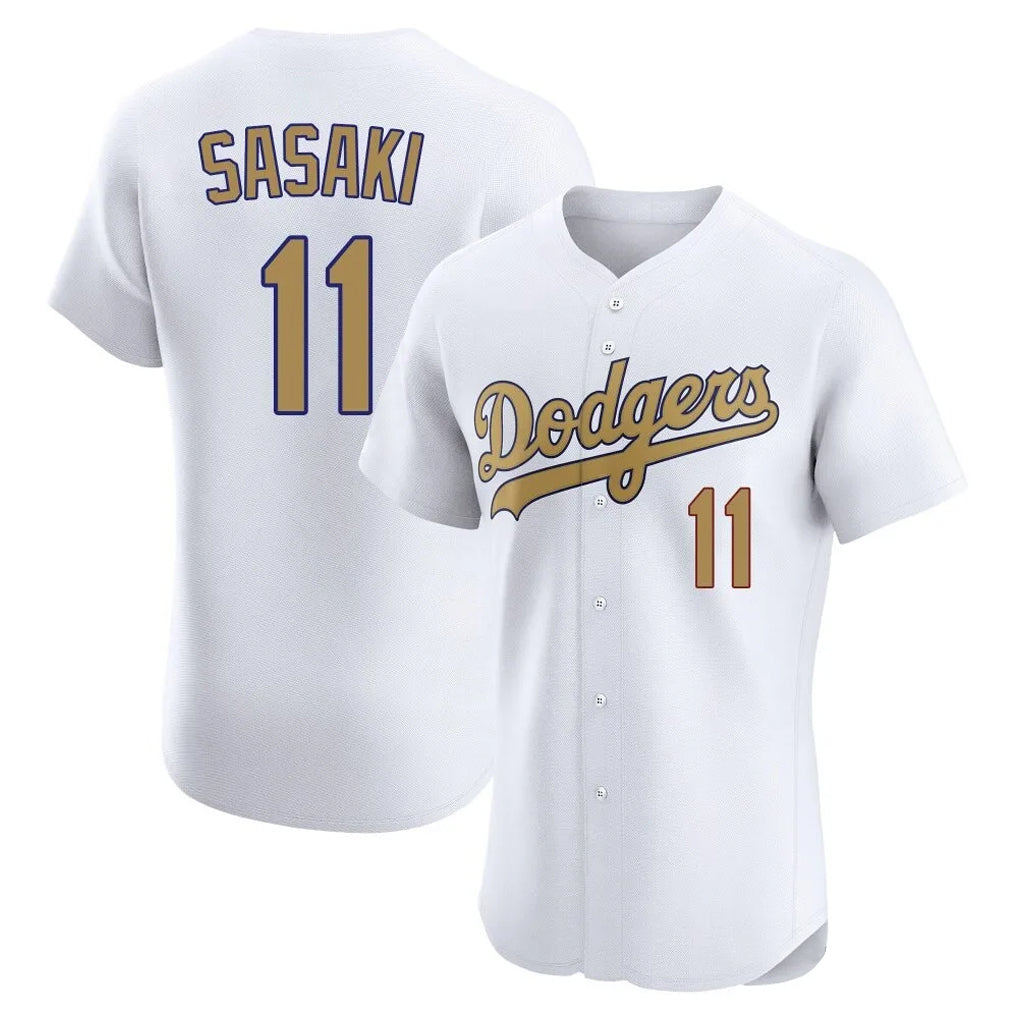 Tlead LA.Dodgers #11 Roki Sasaki Player Gold Limited Elite Home Stitched Jerseys