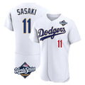 Tlead LA.Dodgers #11 Roki Sasaki Player Gold White World Series 2026 Collection Stadium Limited Elite Stitched Jerseys