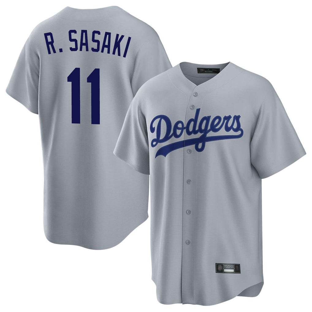 Tlead LA.Dodgers #11 Roki Sasaki Player Gray Game Stitched Jerseys