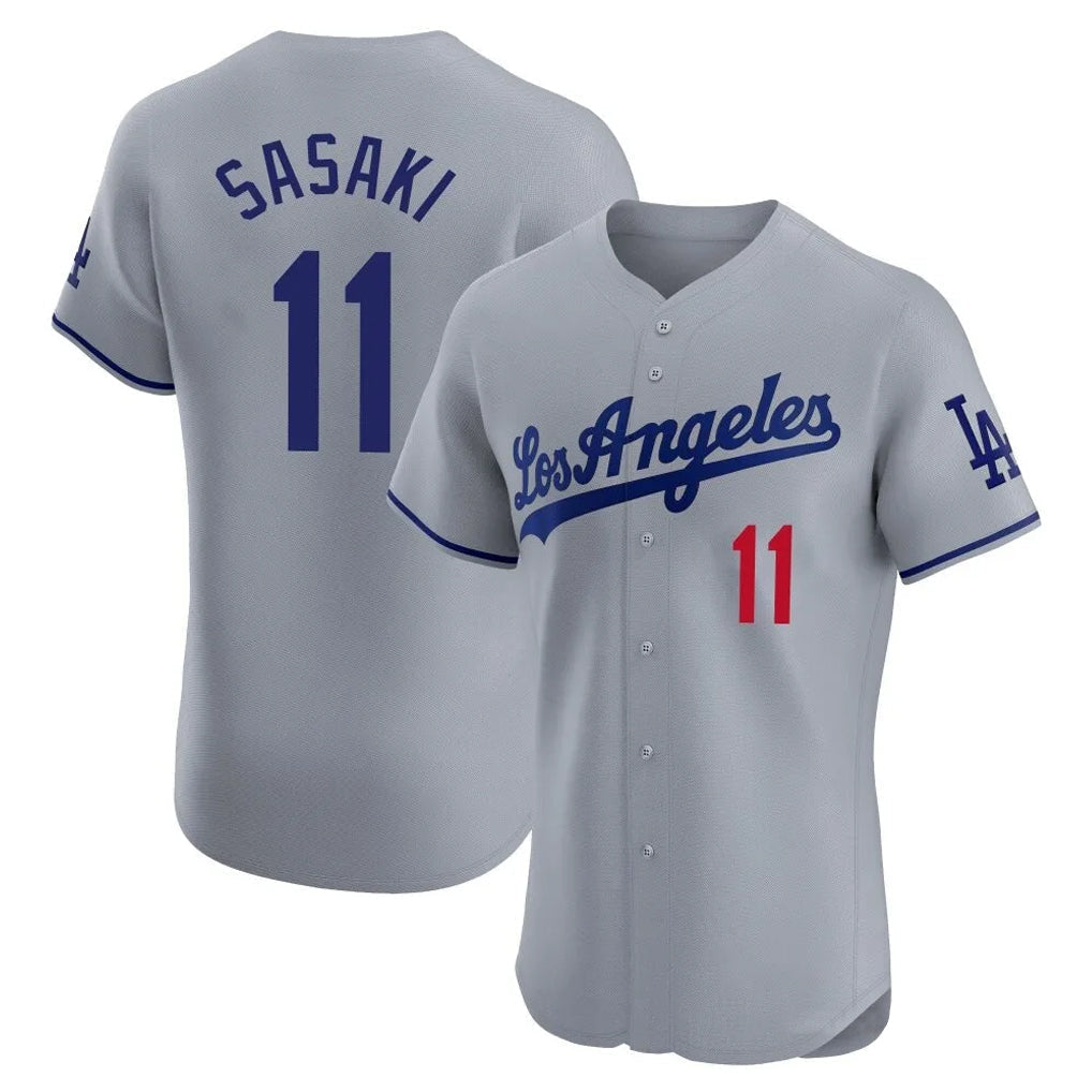 Tlead LA.Dodgers #11 Roki Sasaki Player Gray Limited Elite Home Stitched Jerseys