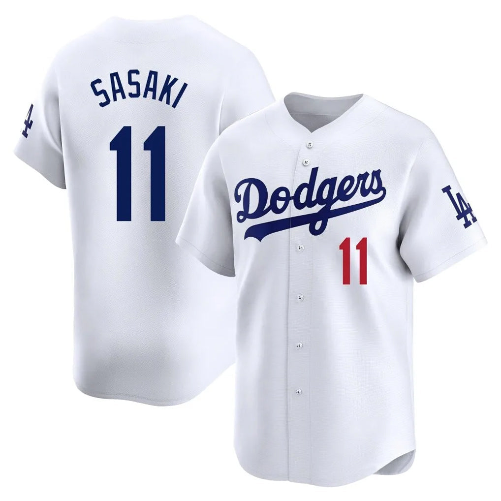 Tlead LA.Dodgers #11 Roki Sasaki Player White Limited Home Stitched Jerseys