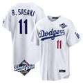 Tlead LA.Dodgers #11 Roki Sasaki Player White World Series Home Game Stitched Jerseys
