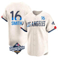 Tlead LA.Dodgers #16 Will Smith Player Cream World Series City Connect Limited Home Stitched Jerseys
