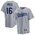 Tlead LA.Dodgers #16 Will Smith Player Gray Game Stitched Jerseys