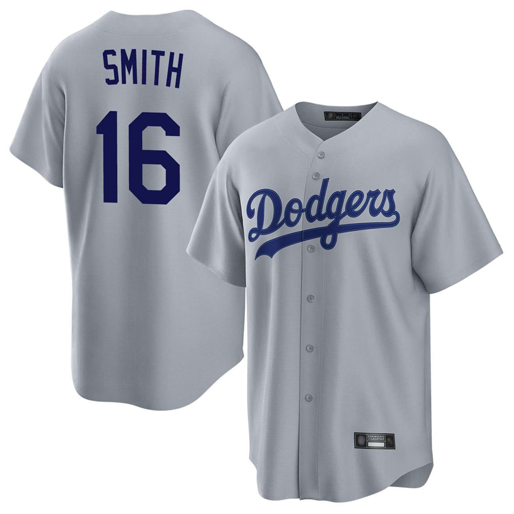 Tlead LA.Dodgers #16 Will Smith Player Gray Game Stitched Jerseys