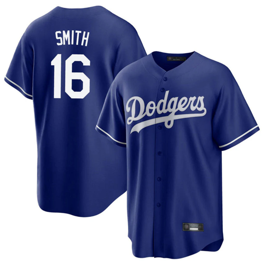 Tlead LA.Dodgers #16 Will Smith Player Royal Game Stitched Jerseys