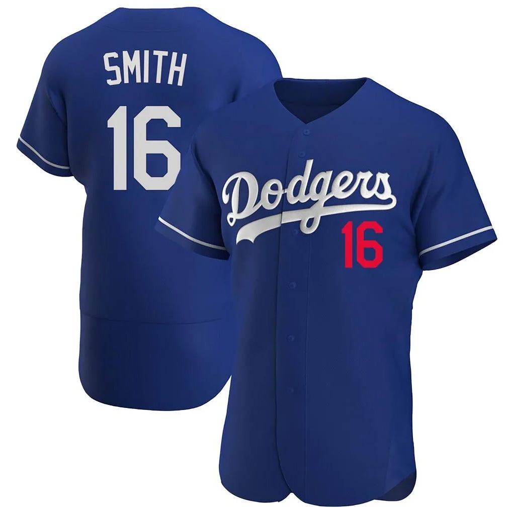 Tlead LA.Dodgers #16 Will Smith Player Royal Limited Elite Home Stitched Jerseys