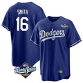 Tlead LA.Dodgers #16 Will Smith Player Royal World Series Game Stitched Jerseys